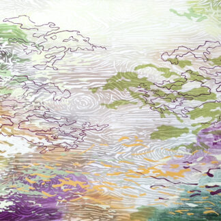 Laura Fayer, "Summer Bloom," acrylic and Japanese paper on canvas