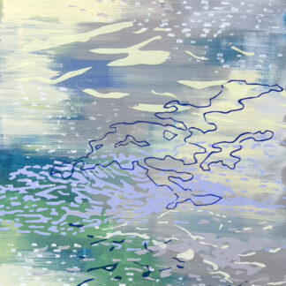 Laura Fayer, "Boundless Breeze," acrylic and Japanese paper on panel
