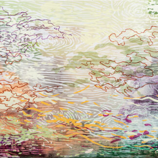 Laura Fayer, "Serendipity," acrylic and Japanese paper on canvas
