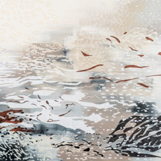 Laura Fayer, "Four Winds," acrylic and Japanese paper on canvas