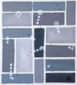 Paul Michael Graves, "Drawing 11.07.2022.," acrylic, sumi ink on drafting film