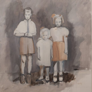 Sarah Benham, "Siblings," oil on canvas