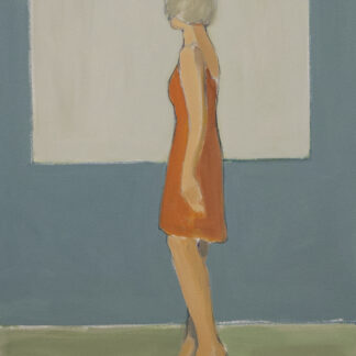 Sarah Benham, "Orange Dress," oil on canvas