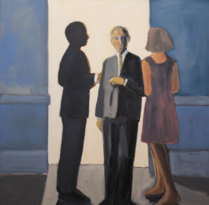 Sarah Benham, "Encounter," oil on canvas