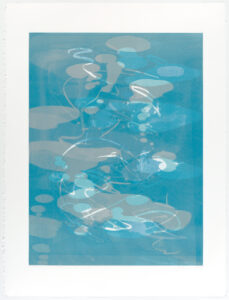 Liz Dexheimer, "What Lies Beneath Blues II," monotype