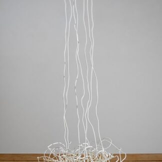 Rebecca Welz, "Root Flower," white paint on welded steel