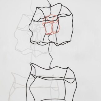 Rebecca Welz, "3 Houses," blackening, paint on welded steel