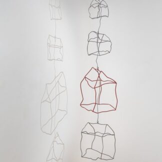 Rebecca Welz, "4 Houses," blackening, paint on welded steel