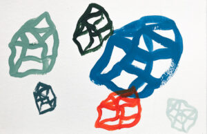 Rebecca Welz, "Poppy House," mixed media on paper