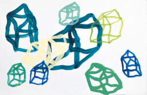 Rebecca Welz, "Tropics," mixed media on paper