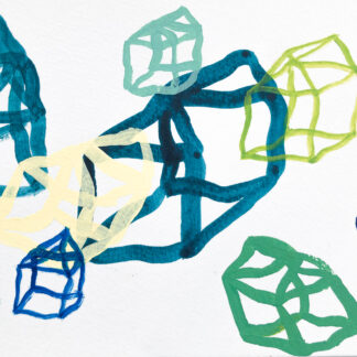 Rebecca Welz, "Tropics," mixed media on paper