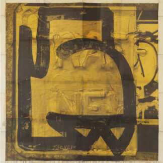 Eugene Brodsky, "Yellow Wall," ink, acrylic, silk on linen