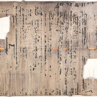 Eugene Brodsky, "Two Holes," ink, acrylic, silk on wood