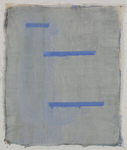 Eugene Brodsky, "3 Horizontal Bars," ink on silk