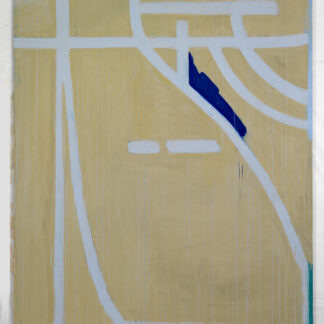 Eugene Brodsky, "Yellow Gate," ink, acrylic, silk on linen