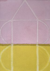 Cynthia Kirkwood, "Inner Unity Monument: Pink and Yellow," oil, marble dust on canvas