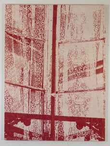 Eugene Brodsky, "Lace (Vertical)," ink on silk mounted on panel