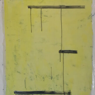 Eugene Brodsky, "3 Dark Lines," ink on silk