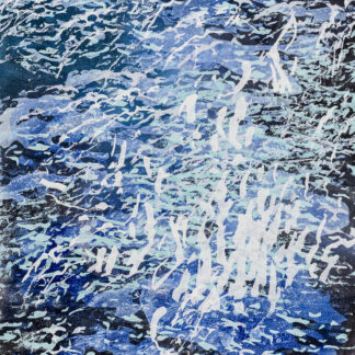 Laura Fayer, "Moon Dance," acrylic, Japanese paper on canvas