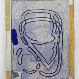 Eugene Brodsky, "Looking in the Mirror 3," silkscreen ink, silk, glass on panel