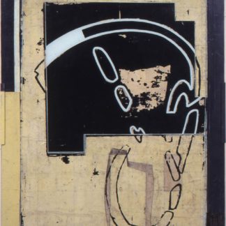 Eugene Brodsky, "Looking in the Mirror 2 10," silkscreen ink, silk, glass, on panel