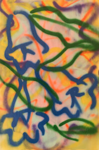 Thomas Libetti, "Bellflowers," spray enamel on paper