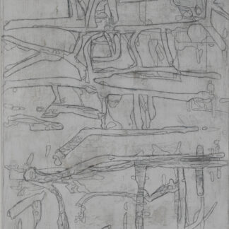Eugene Brodsky, "Tracked," oil, graphite, wax on linen