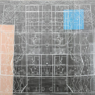 Eugene Brodsky, "Mirror Chandigarh," mixed media on wood panel