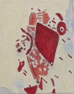 Eugene Brodsky, "Sideways," ink, silk, on panel