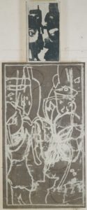 Eugene Brodsky, "The Crowd," mixed media on panel