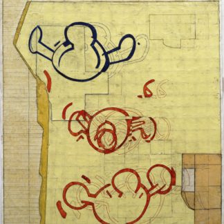 Eugene Brodsky, "3 Figures," mixed media on paper