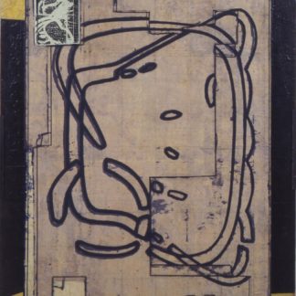 Eugene Brodsky, "Looking in the Mirror 9 10," silkscreen ink, silk, glass on panel