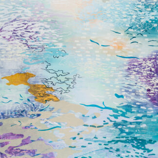 Laura Fayer, "Sky Jewel," acrylic, Japanese paper on canvas
