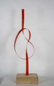 Joe Gitterman, “Orange 3,” painted stainless steel