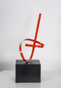 Joe Gitterman, “Orange 4,” painted stainless steel