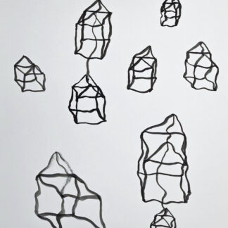 Rebecca Welz, "9 Houses," mixed media
